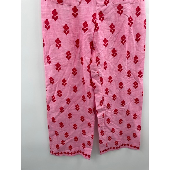 NWT Zara Pajama Pants Girls 9-10 Years Pink/Red Floral Straight Leg Pockets - Picture 5 of 13